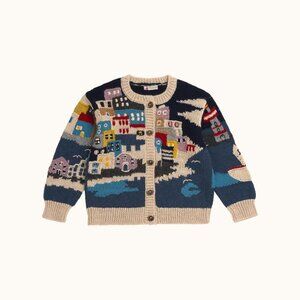 Bonpoint Intarsia Cardigan, size 10 years